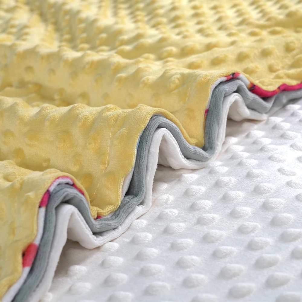 new style double layers minky dot swaddle blanket Super Plush Minky Dot Baby Blanket Super Warm Dot Minky Newborn blanket