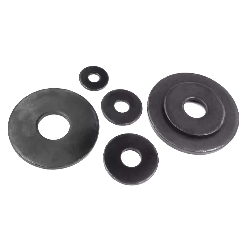 Black Grade 8 Metal Flat Washer, Meson Huasi Thickened Flat Washer M3M4M5M6M8M10M12M16-M30