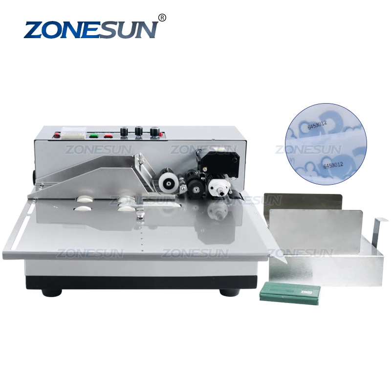 ZONESUN 3-30CM MY-380FW Produce Solid Dry Ink Roll Coding Card Bag Continuous Date Printer