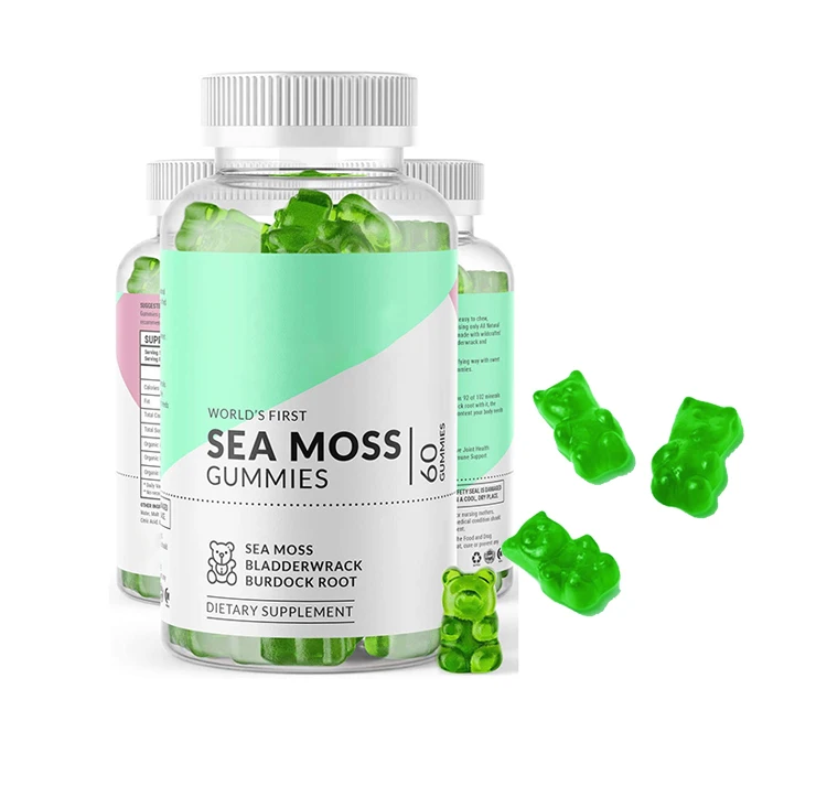 Private Label Natural Irish Sea Moss Gummy And Bladderwrack With Burdock Gummy For Weight Loss