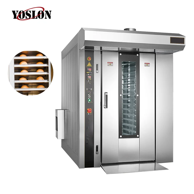 
Yoslon Commercial Customizable Toast, Bread Bakery Machine 64 Trays Gas Rotary Oven/ 