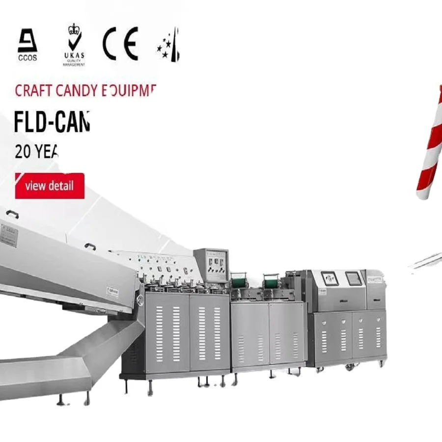 FLD- Full automatic Candy cane production line hard sweet candy making and packing machine