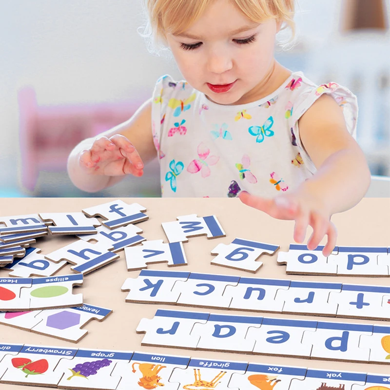 ULi Children word memory card toys preschool educational games learning puzzle for english teaching