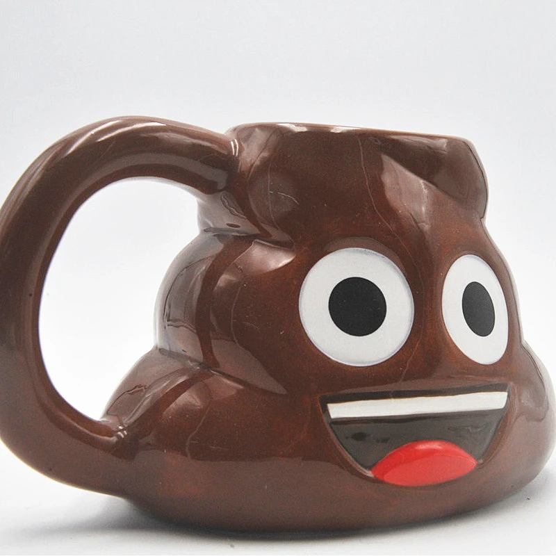 3D Creative Cheap Brown Coffee cup Poop Design Ceramic mug