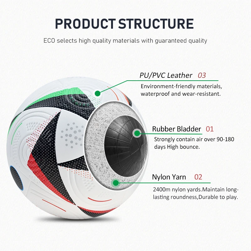 Competition Level High Quality Size 5 Soccer Ball Thermal bonding Football PU  Professional Factory Fholesale