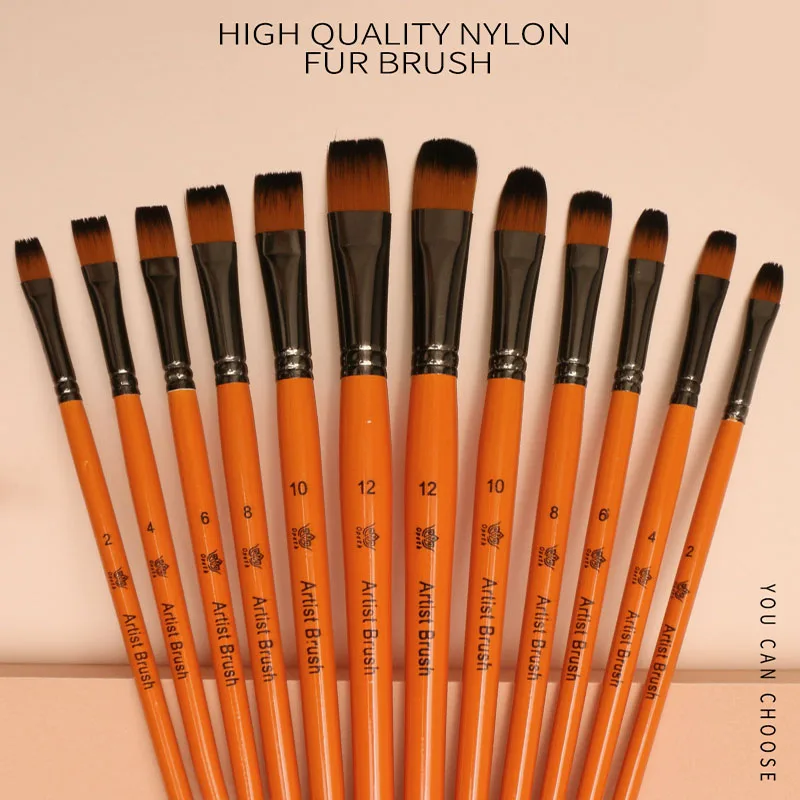 Nylon Paintbrush 6pcs Artist Paint brushes Set For Watercolor Oil Acrylic Gouache Painting Brush Point/Round/Flat/Oblique