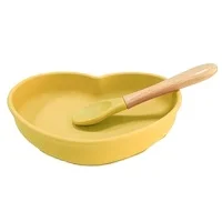 2024 Hotsale BPA Free Toddler Children Tableware Kids heart shape Silicone Suction Plate