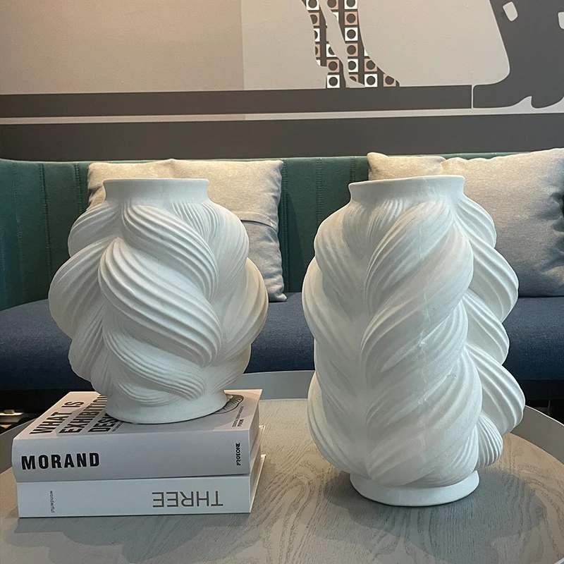 new design art white home decor modern ceramic nordic style vase flower vase