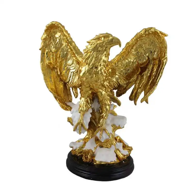 new desk decorative fiberglass falcon animal statue sculpture snow hawk  american gold eagle