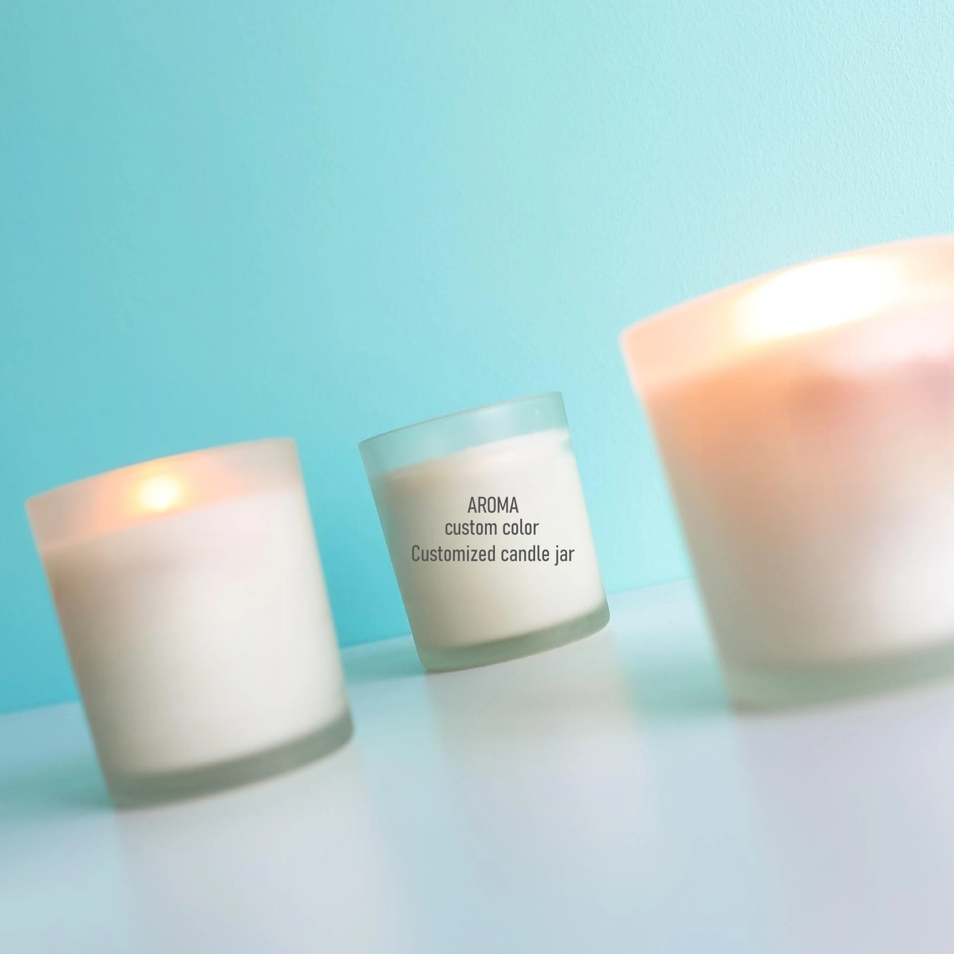 Wholesale of high-quality frosted white for candle making and home decoration, customized logo empty glass candle cans