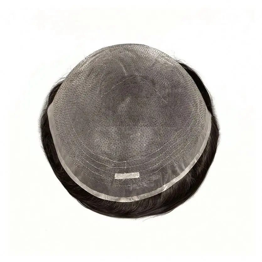 Men Full Swiss lace Human Hair Toupee Soft Natural Hair Replacement System Hairpieces Men Wigs