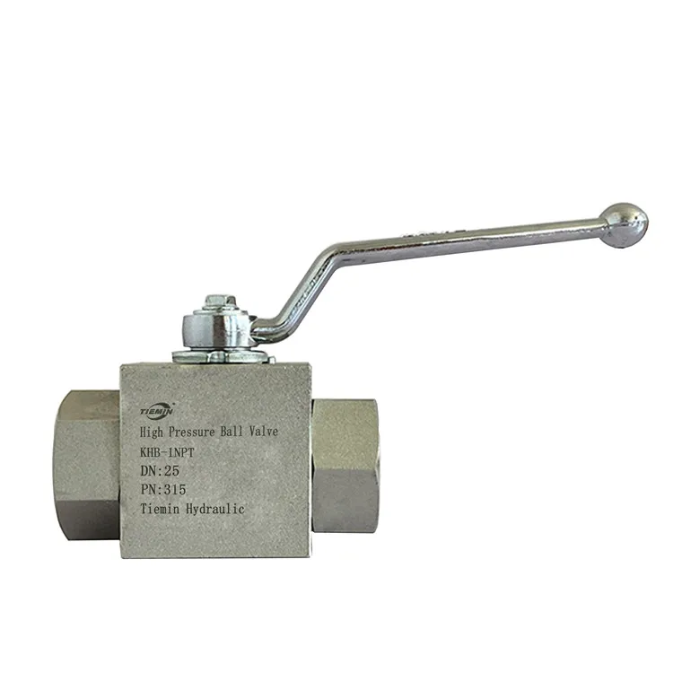Tiemin Hydraulic Ball Valve KHB-G1NPT DN:25 PN:315 Carbon Steel White Zinc Plated High Pressure