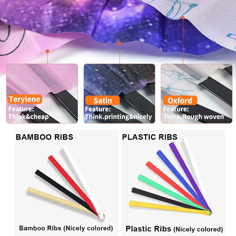 UV Clack Reflective Mushrooms Big Hand Fan Customized Rave Hand Held Fans