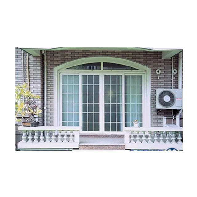 Modern arch window design pvc sliding door house PVC sliding door and fixed window