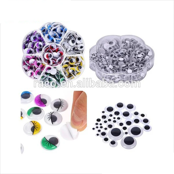 Wholesale Self Adhesive Plastic Googly Eyes crafts Doll Bear Puppets Toy Wiggle googly moving eyes for DIY
