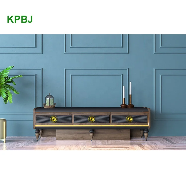 
Customized Turkish Style TV Cabinet Design Wooden Furniture Luxury Entertainment Stand 