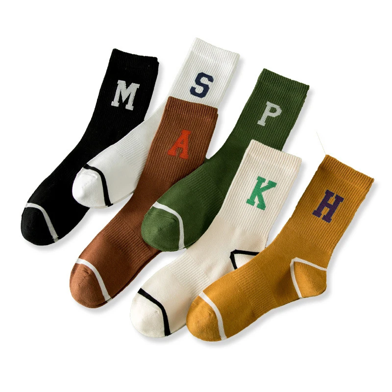 Носки Uron дизайнерские Повседневные вязаные хлопковые брендовые носки с вышивкой и надписью спортивные на заказ от shaoxing