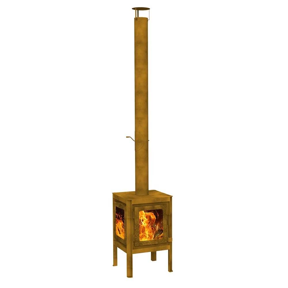 Cube Fireplace Garden Patio Fireplace Cube Terrace Stove Wood Burning Stove