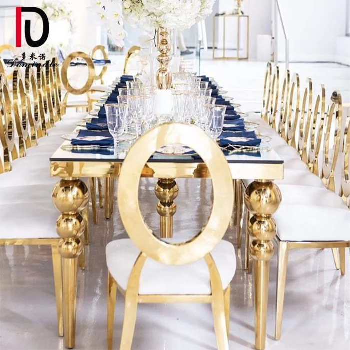 Wholesale luxury banquet dining hall restaurant glass wedding tables for sale