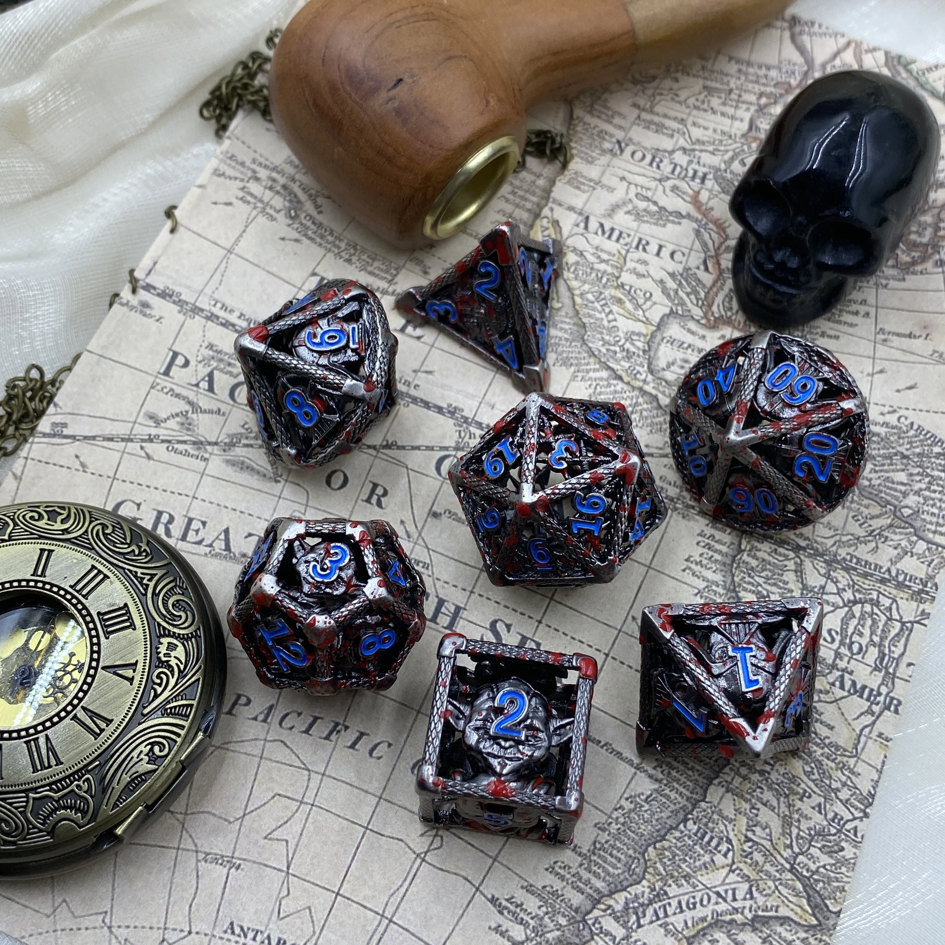 Набор dnd dice d20 dundeons and dragons, набор для ролла dnd, полый металлический лоток для кубических кости d & d