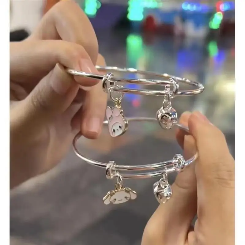 Sanrio bell bracelet cute Cartoon Yugui dog Melody Bracelet sweet Kulomi Hello Kitty jewelry