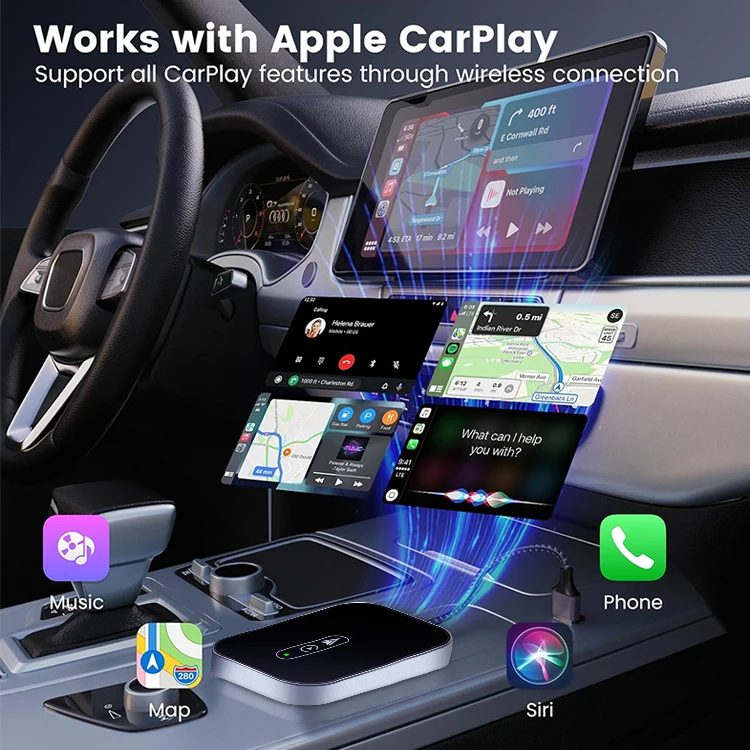 New Compatible Android11 IOS10 wireless carplay adapter ai box with 98% of car Models
