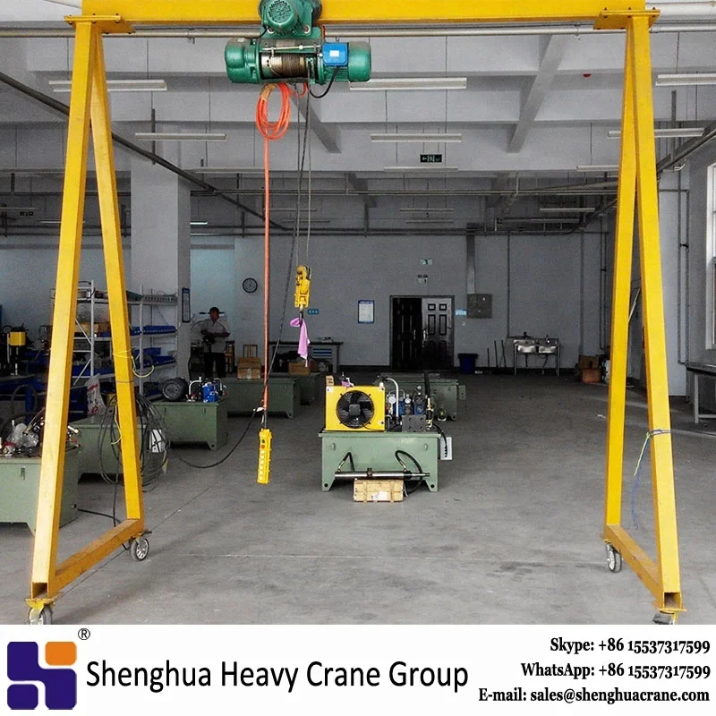 Aluminium Mini Portable Mobile Gantry Crane 1 Ton 2 Ton 3 Ton 5 Ton 7.5 Ton 10 Ton for Sale