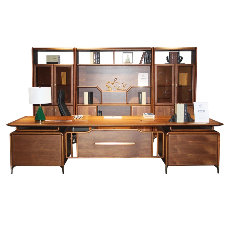 Ceo High End Modern Furniture Wooden L-shaped Office Computer Table Mdf Luxury Boss Desk Chinese Classic President Desk I-shapd