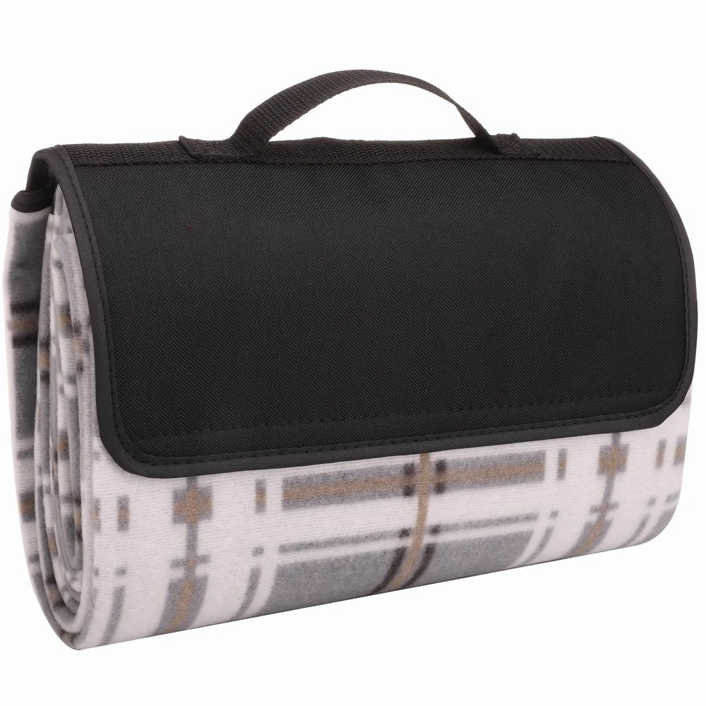 Outdoor hot sale foldable printed cute Picnic Blanket beach mat with tote Travel Blanket With Pouch