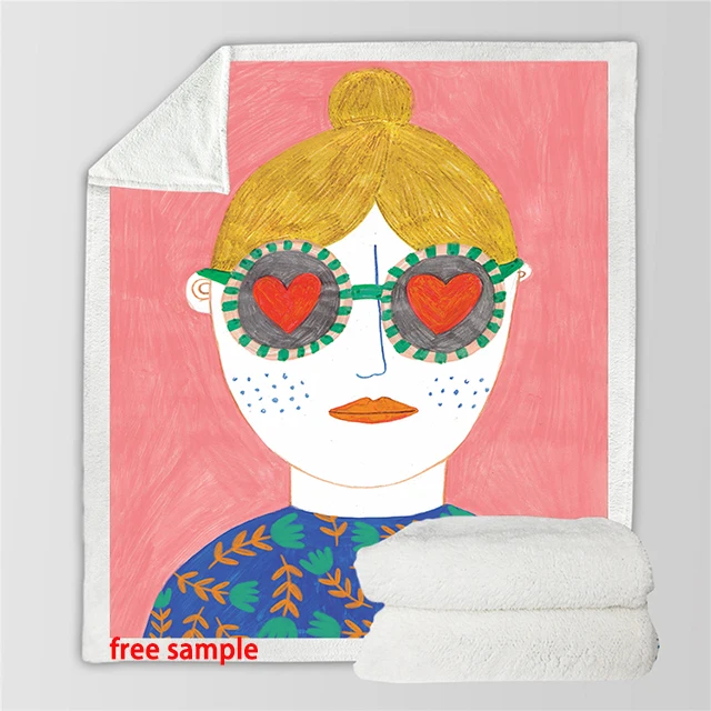 Cheap Price Wholesale Soft Sofa Warm Plaid Polar bohemian Sherpa Throw Blanket