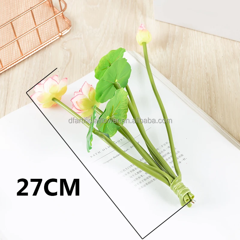 Wholesale Faux Silk Water Lily Flowers Latex Real Touch Flower Wedding Table Flower Centerpieces Artificial Lotus