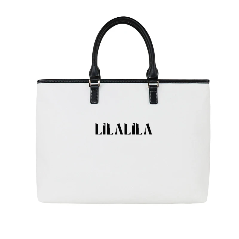 Lilalila Eco-Friendly Canvas Tote Bag Customized for Men and Women, Made with Vegan Leather Handle