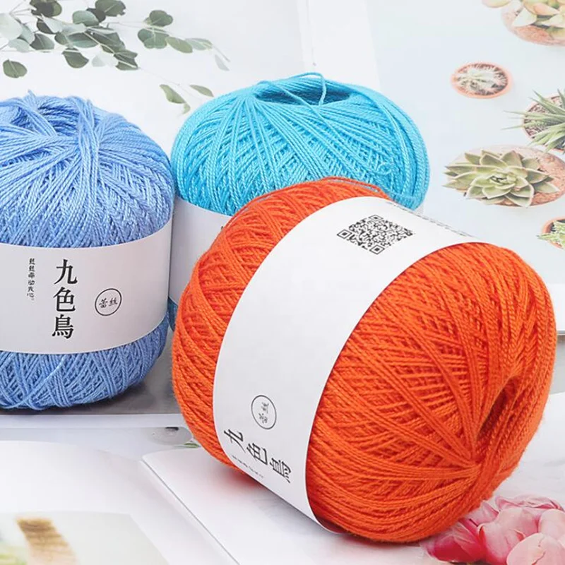 
Fashion 2020 New Lace Thread 2 Strands Hand-Woven Crochet Thread 100% Cotton Yarn Sweater Scarf DIY Toys Knitting Wool Yarn 