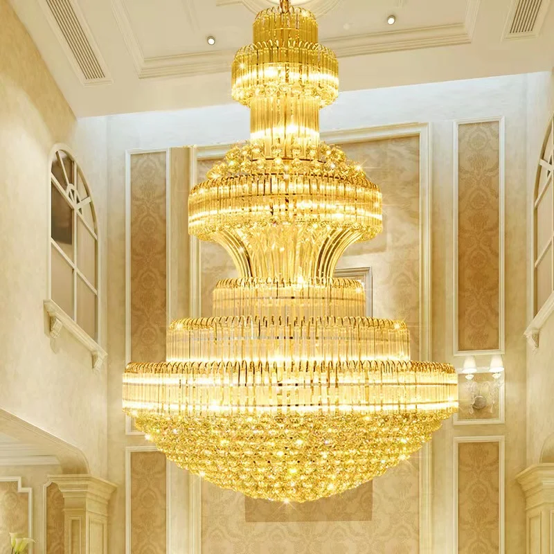 Contemporary Foyer Large Art Lobby Luxury Modern Nordic Hotel Dinning Decor Lustre Led Crystal big mosque Chandelier lighting