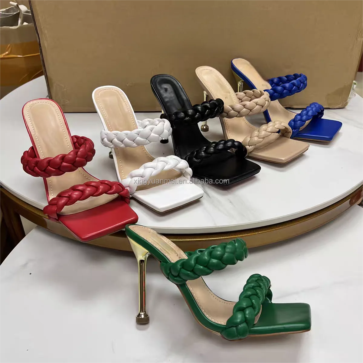 2024 Wholesale factory direct sales are cheap products Ladies Heels Open Toe Cross Strap High Heel Sandals Women Party Shoes