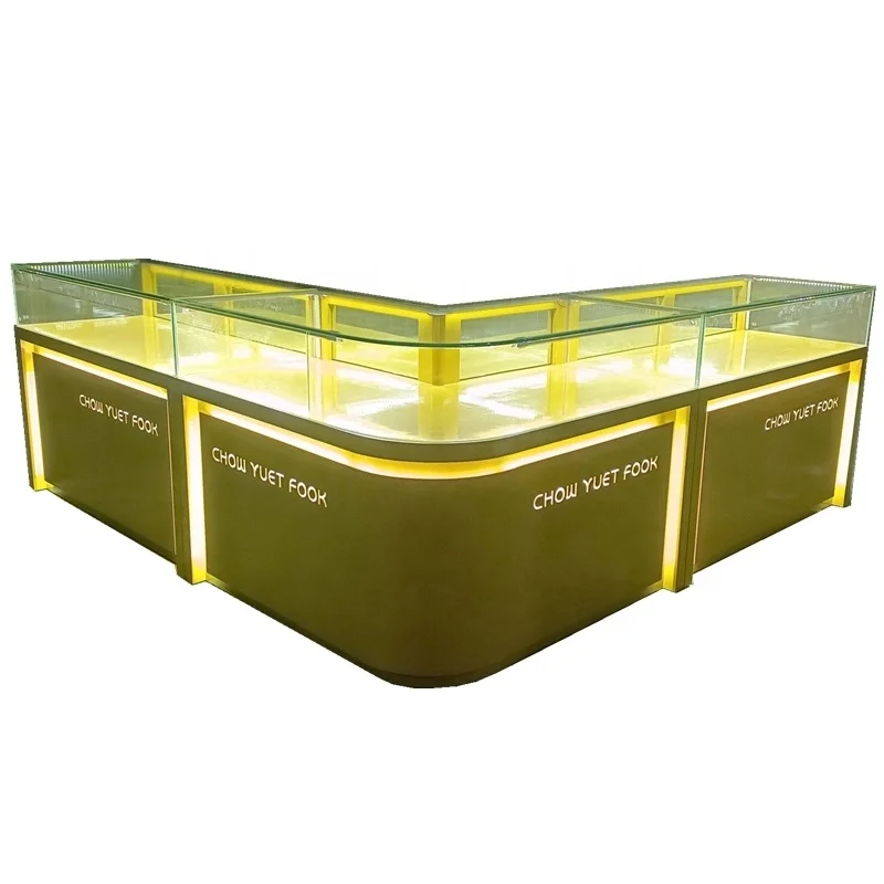 Customised Factory Affordable Price Grey Glass Aluminum Jewellery Display Counter Showcase With Logo