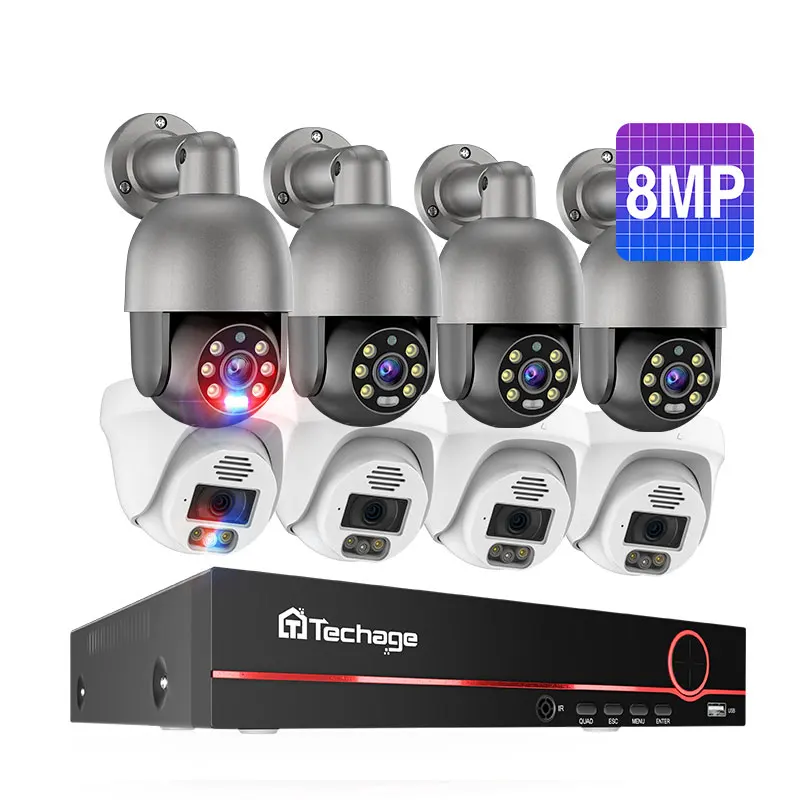 Techage топ продаж Ip-камера 8 Мп система видеонаблюдения