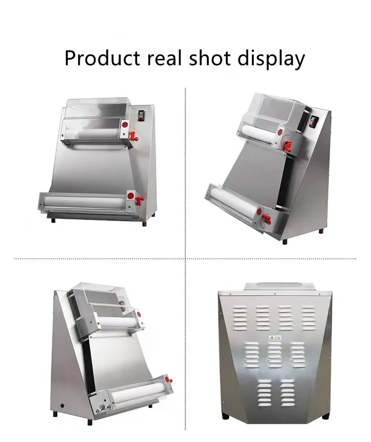 Automatic Pizza Dough Sheeter Bread dough rolling pasta flattening Tabletop 220V sheet maker 0.7-5.4mm for bakery use