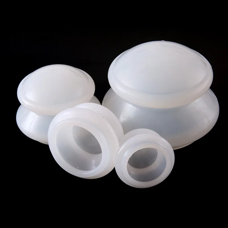 4pcs set Health care anti cellulite Cupping Cups Set Silicone jar vacuum cupping cans for body face Neck massage suction Cans