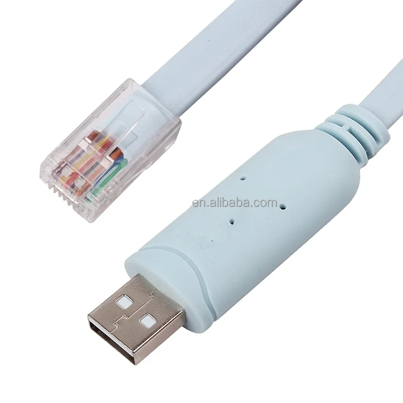 6FT FTDI FT232R USB 2.0 Male To Serial RJ45 Male Console Cable Support For Windows MAC Linux