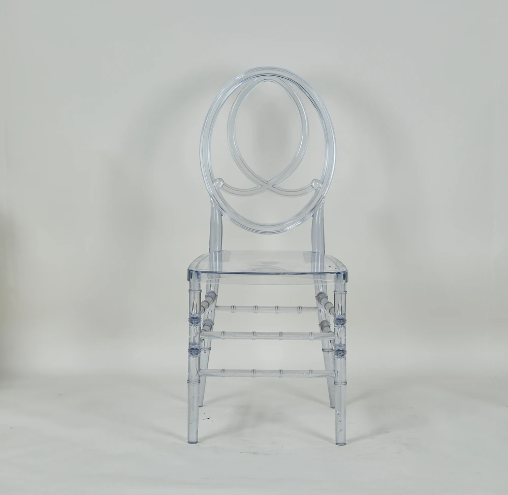 PC Resin Plastic Clear Transparent Color Tiffany Chiavari Napoleon Phoenix Chair