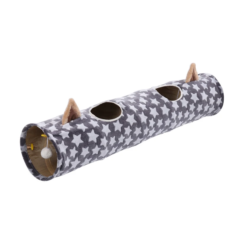 Collapsible Luxury Plush Cat Tunnel Tube Warm Winner Folding Cat Tunnel Bed