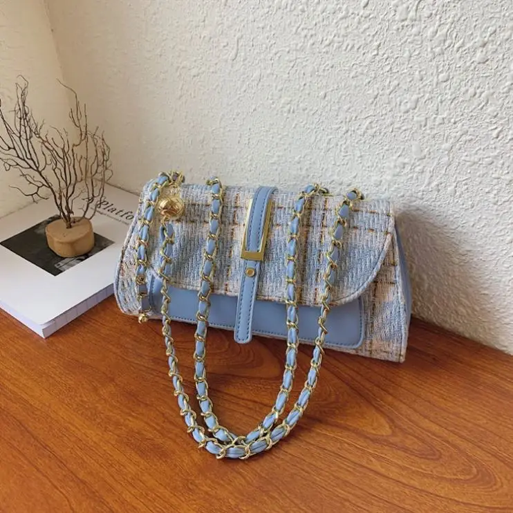 Purse Thai Bolsos PU Leather Travel Single-Shoulder Bag Fashion Trend Crossbody Bag New Style Striped Ladies Shoulder Bag