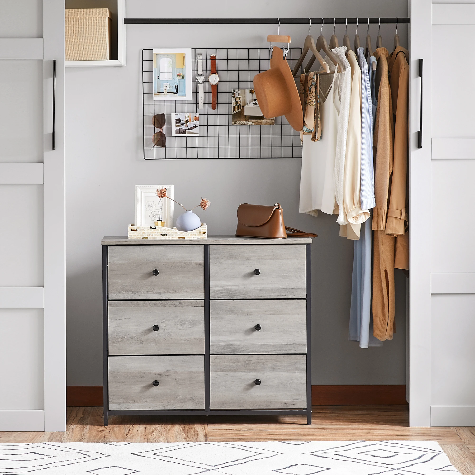 SONGMICS 6 Drawer Dresser living room chest of drawers bedroom storage drawer cabinets