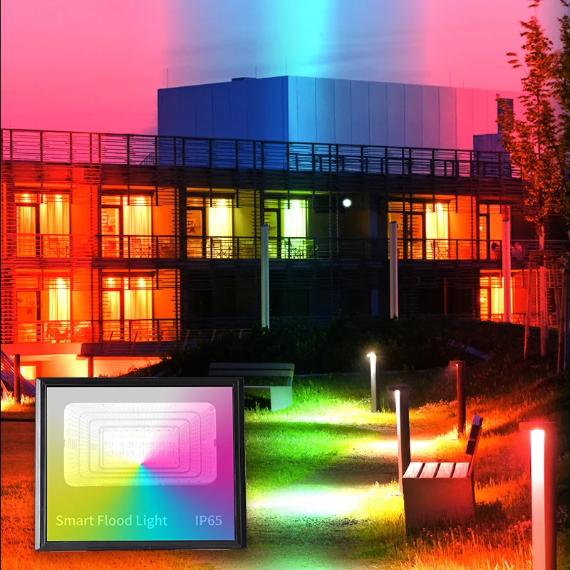 WIFI Flood Light 30W RGB Led Flood Lights Waterproof RGB Flood Lights In The Garden