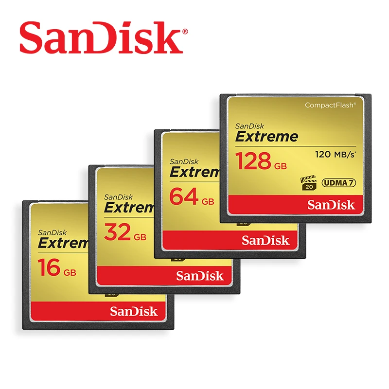 Original Sandisk Extreme Flash Memory Card 32gb 64gb 128gb 120mb/s Cf Card Flash Card Memory Carte Memoire For Camera