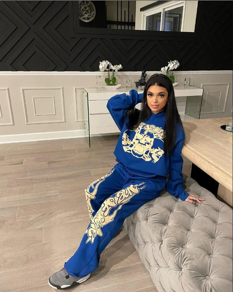 Custom Logo Basic Blank Jogger Flare Sweatpants Cropped Hoodie Men Solid Color Sweat Suit Mens Two Piece Sets Tracksuit