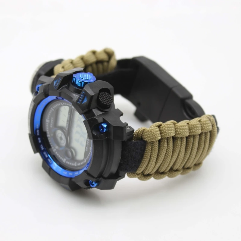 Outdoor Travel Waterproof Multifunction Survival 550 Paracord Bracelet Watch