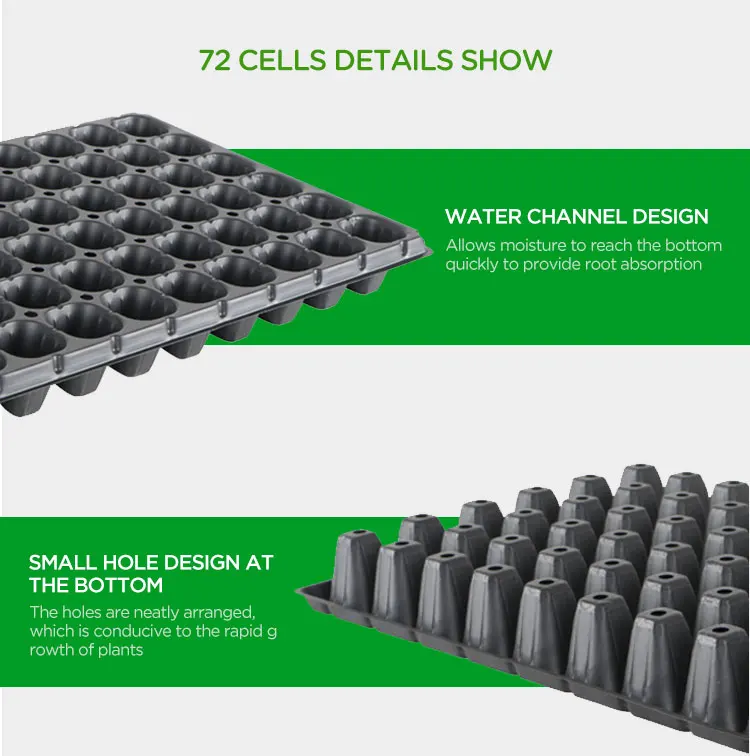 Germination Kit  Sturdy Drip Tray 72 Cell Seedling Tray for Indoor Gardening, Seed Starting Cloning Plants