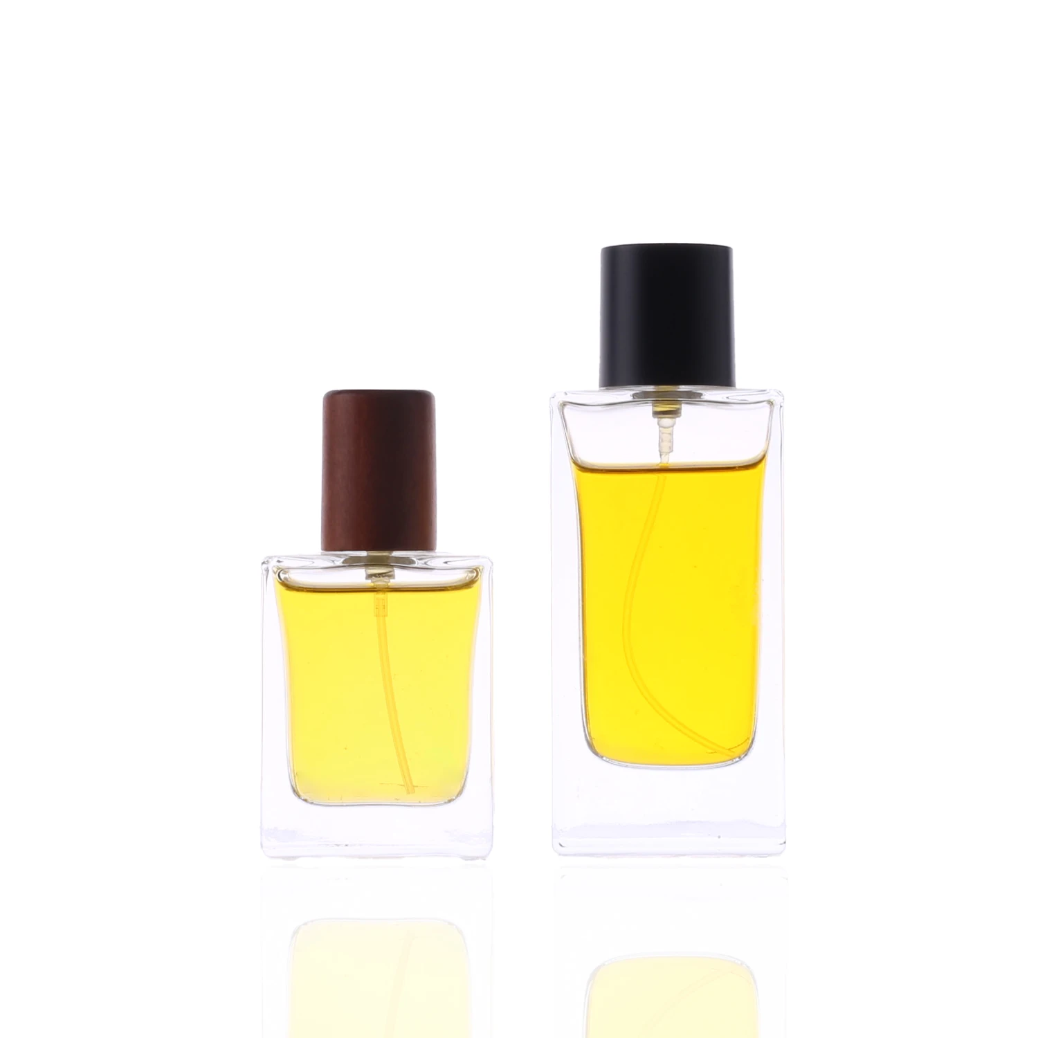 glass perfume bottle wholesale in stock manufacturer square shape clear glass perfume bottle